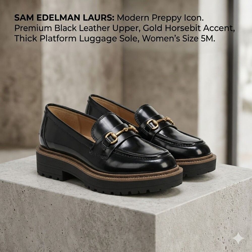 Sam Edelman Laurs Chunky Platform Lug Sole Loafers Size 5M